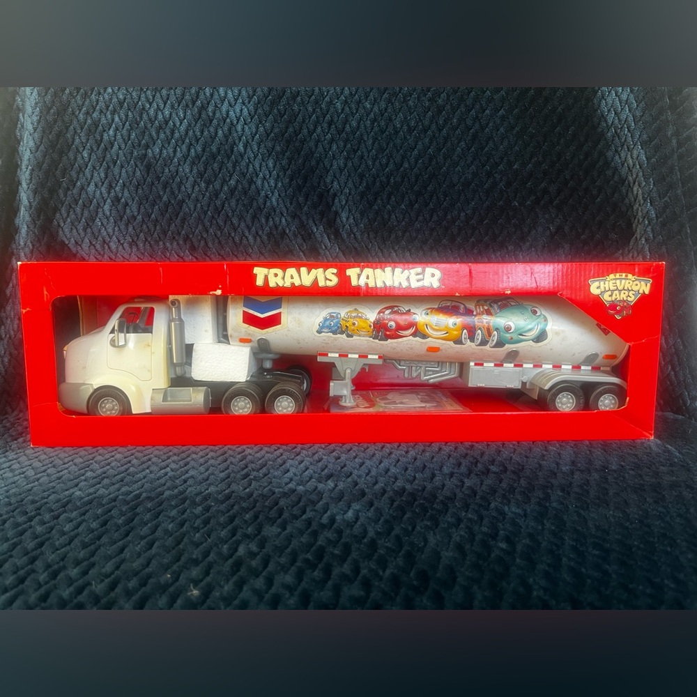 Travis Tanker White and Red Toy Truck by